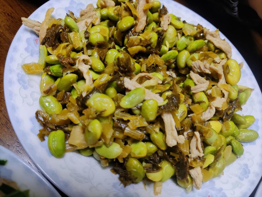 雪菜毛豆肉丝