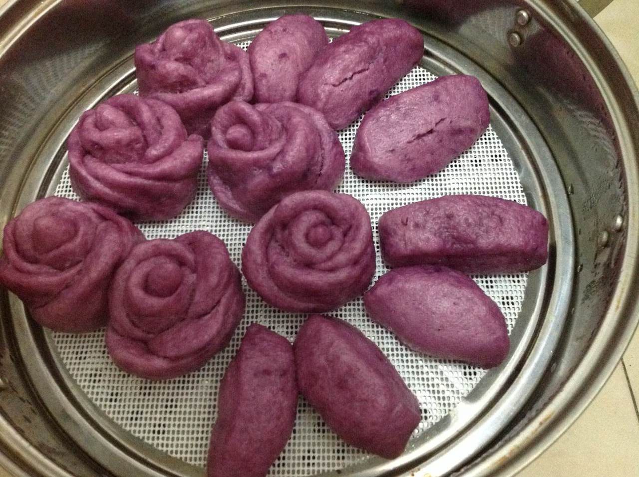 紫薯玫瑰馒头