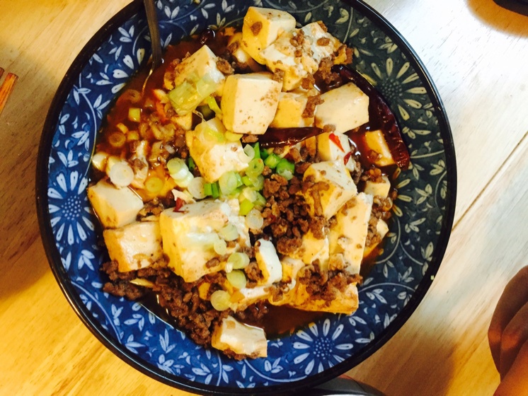 香辣肉末蒸豆腐