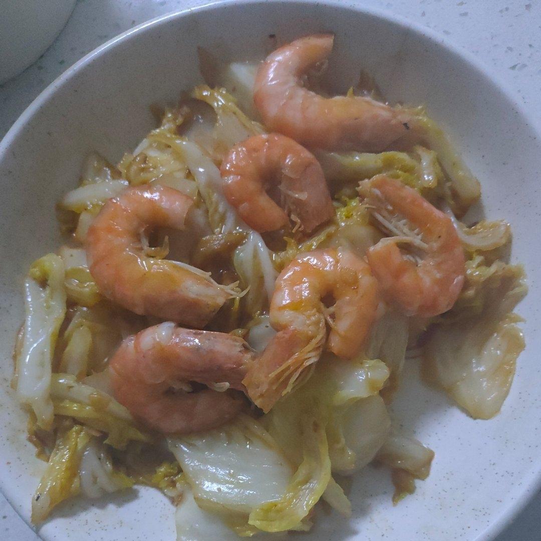 大虾炒白菜