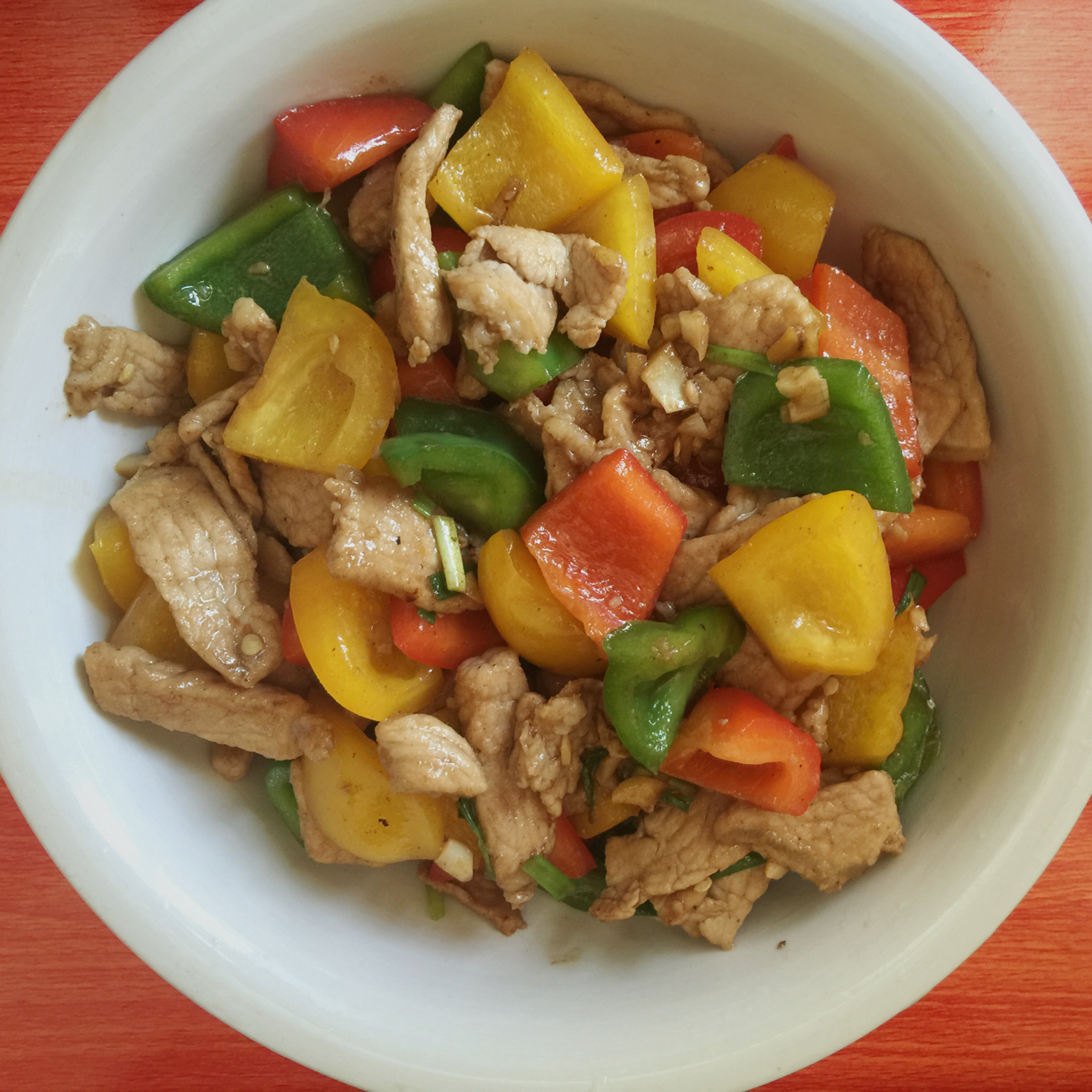 绿悟空做的青红椒炒肉片