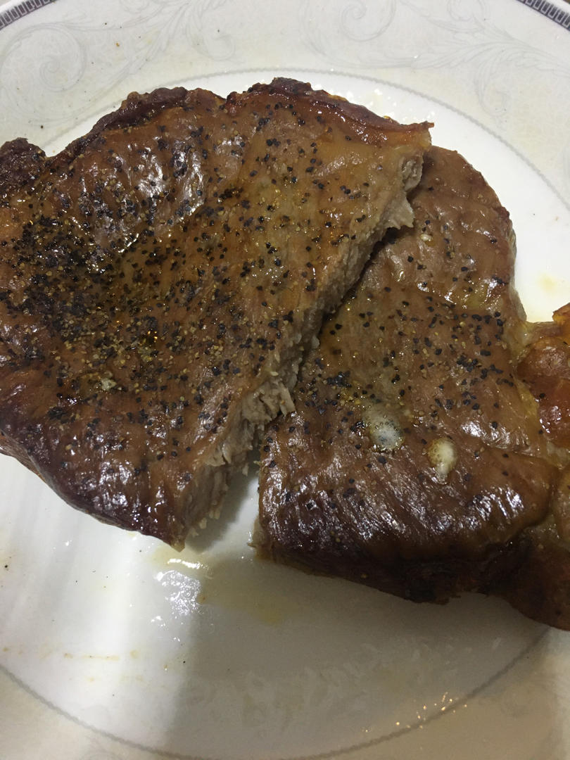 灿烂阳光-23做的烤箱版烤牛排 (不用洗灶台咯)