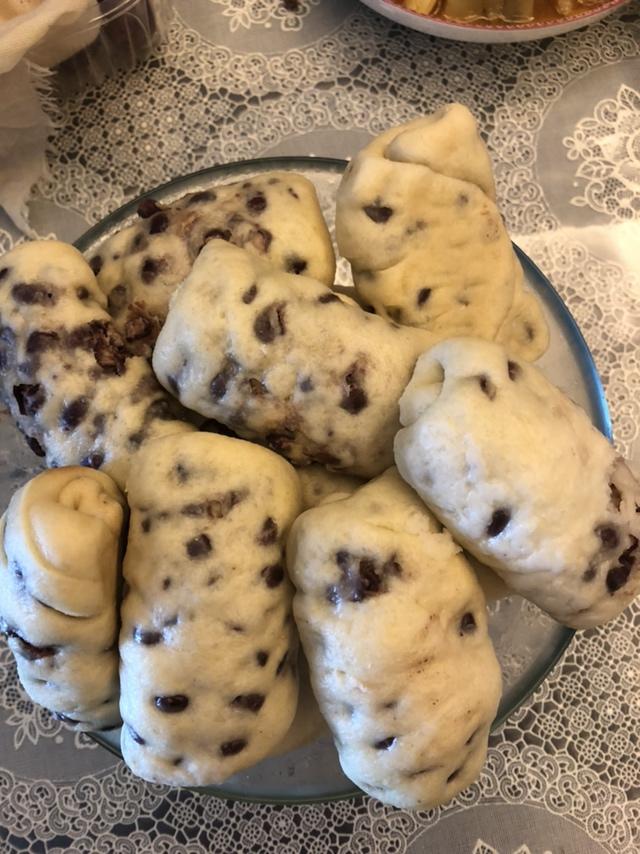 玉米面红豆馒头