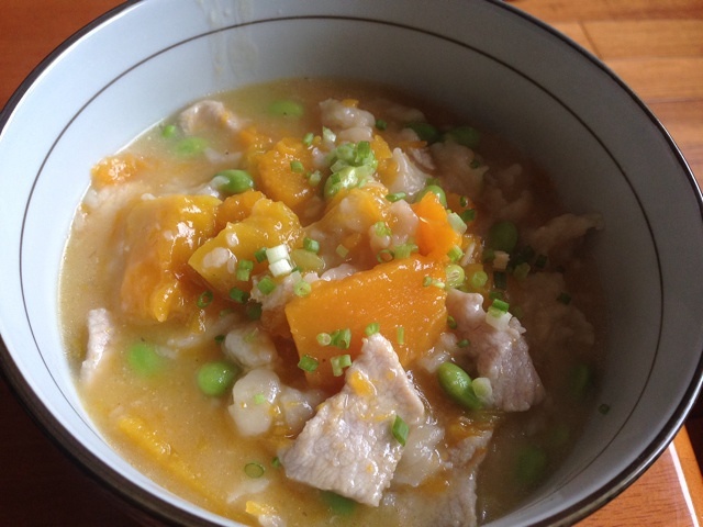 南瓜毛豆疙瘩汤的做法
