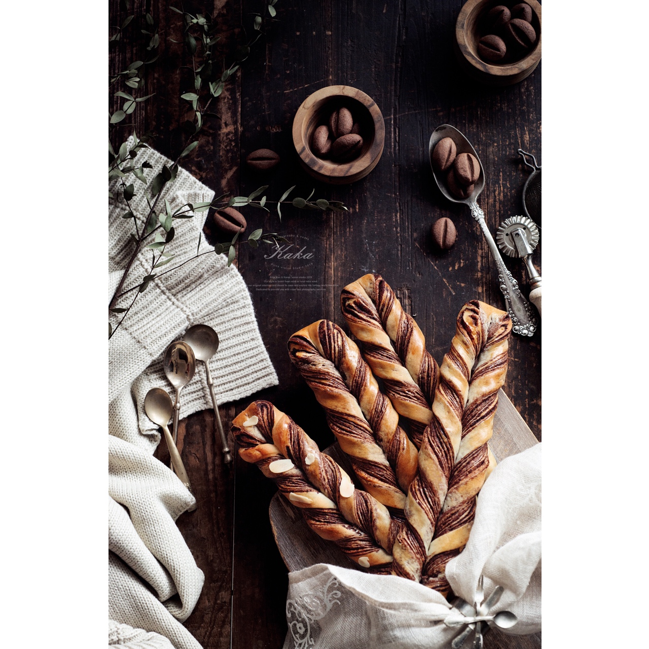 巧克力可可扭结面包 巧克力辫子面包 100%中种法 冷藏发酵法 丹麦面包