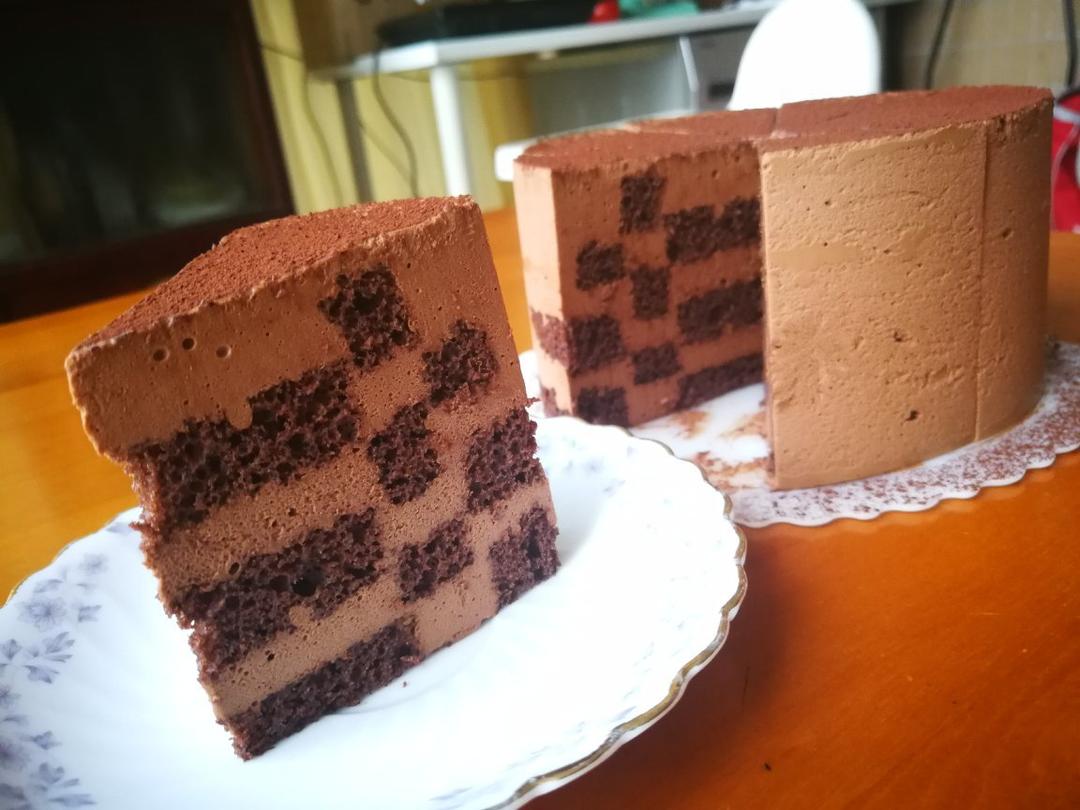 双重巧克力棋格蛋糕（LV蛋糕）