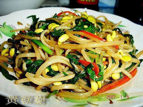 豆芽炒韭菜的做法