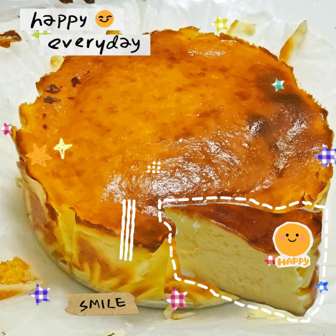 【超简单】 4 寸低卡酸奶巴斯克（不用淡奶油）