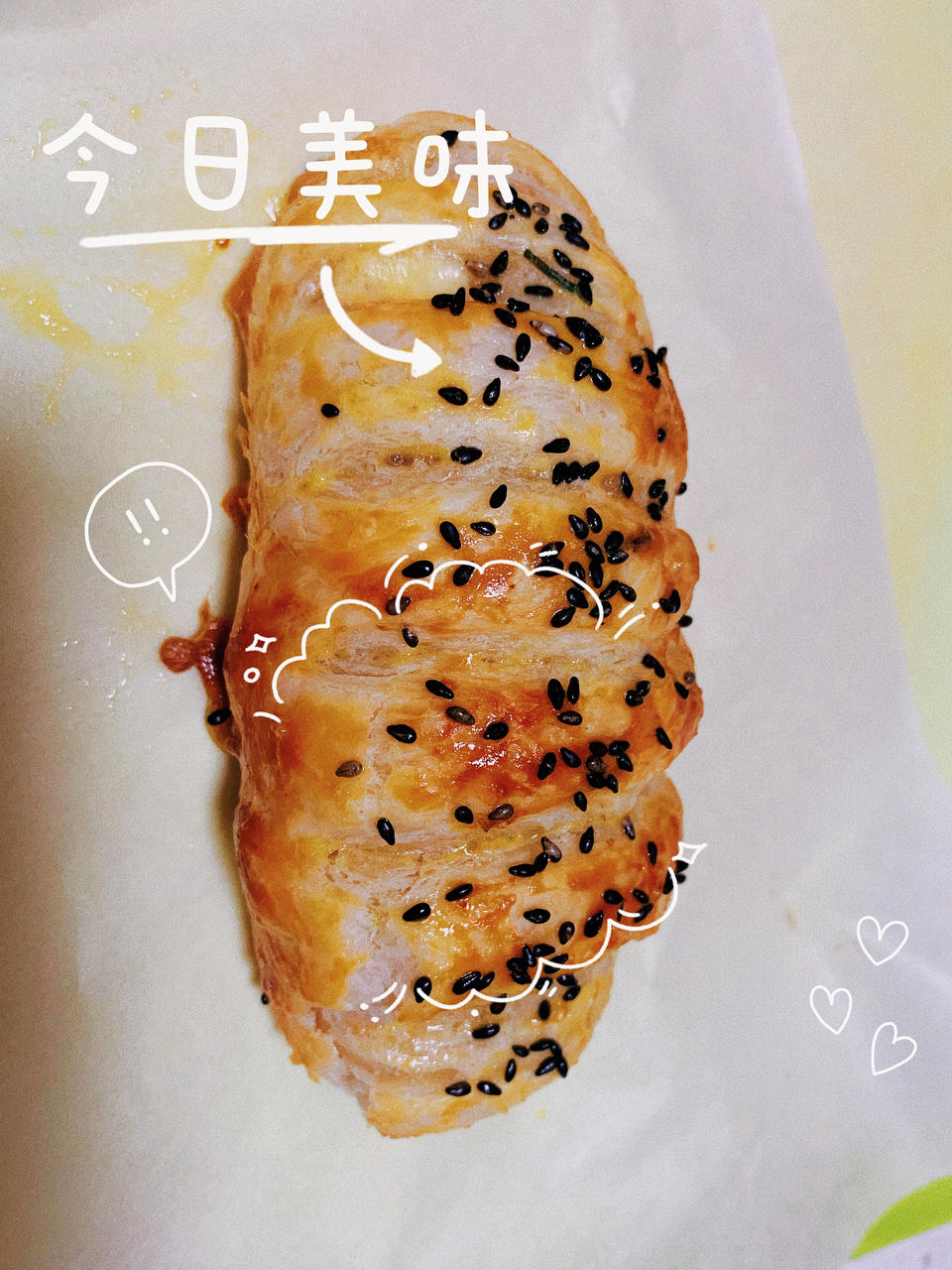 手抓饼新吃法🔥假装吃面包❗️毛毛虫肉松卷