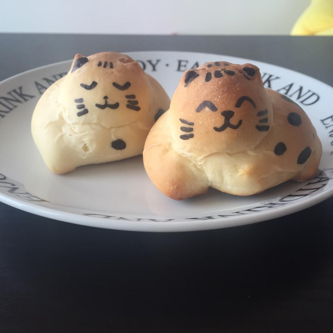 郑太厨房做的猫咪面包附喵之背影面包