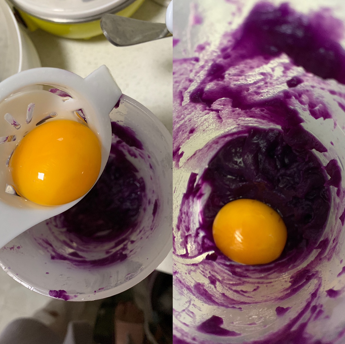 宝宝辅食：奶香紫薯蛋糕（7月龄+）的做法 步骤4