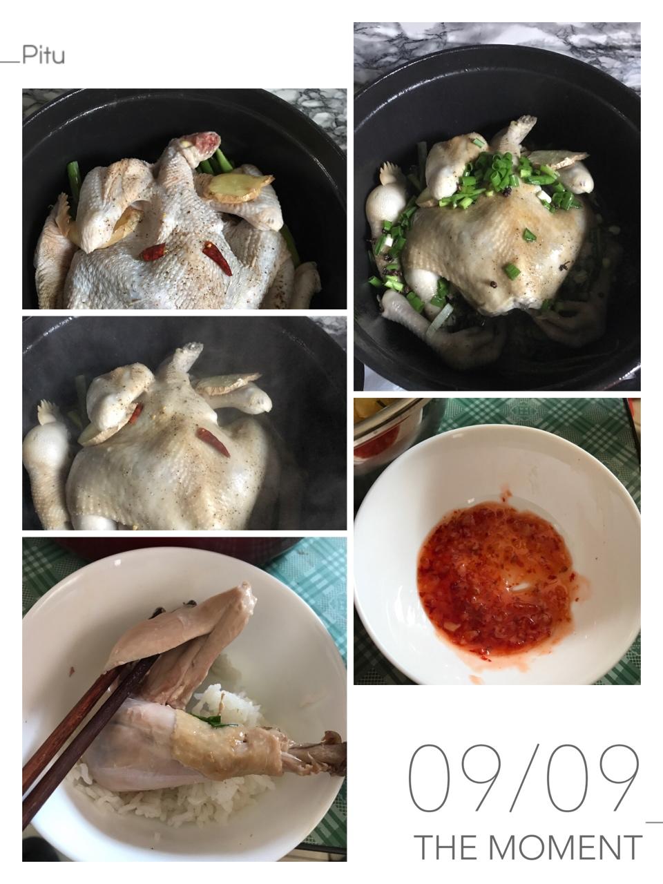 无水葱油童子鸡 (铸铁锅版)