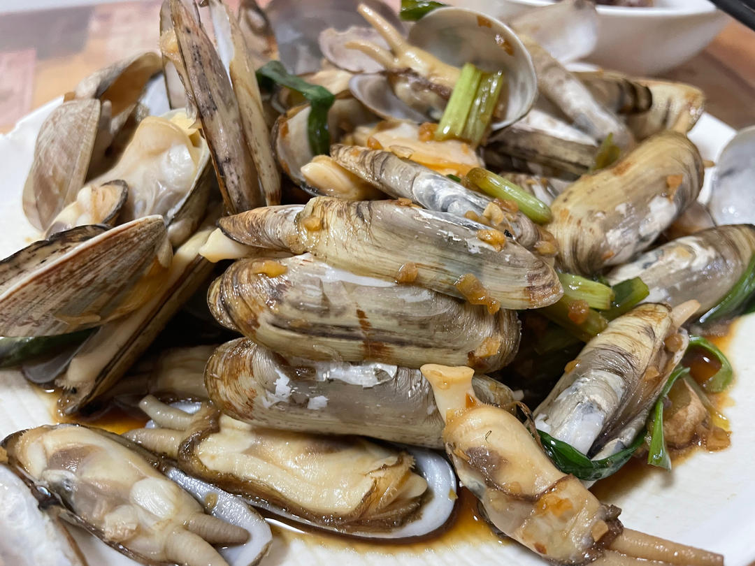 破防了！鲜掉眉的葱油蛏子～巨好吃