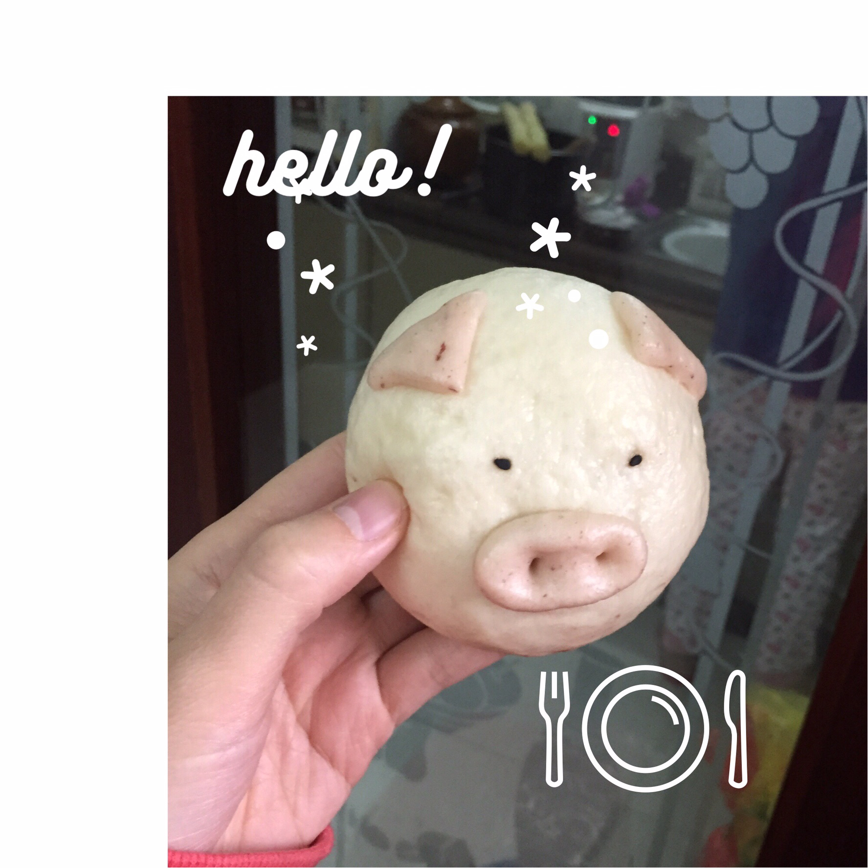 可爱的小猪豆沙包