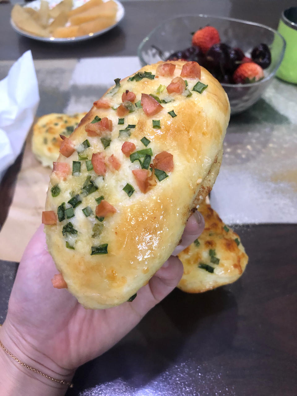 香葱火腿肉松面包