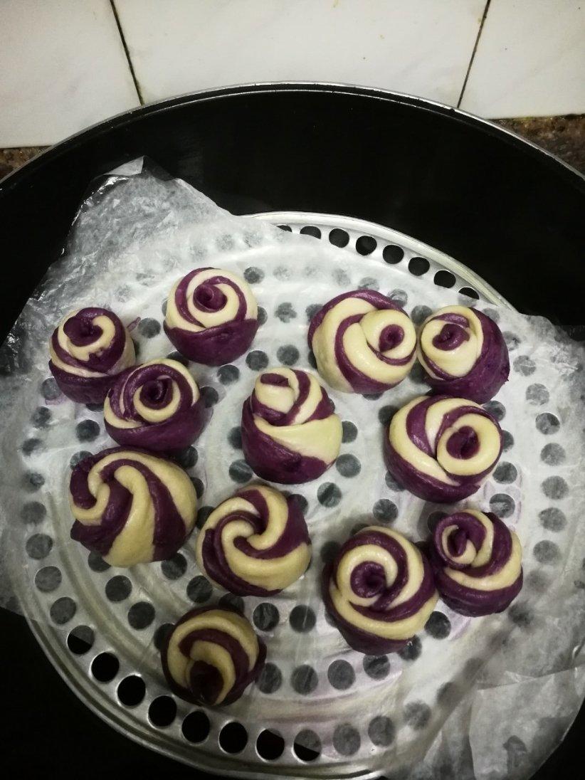 紫薯玫瑰花馒头