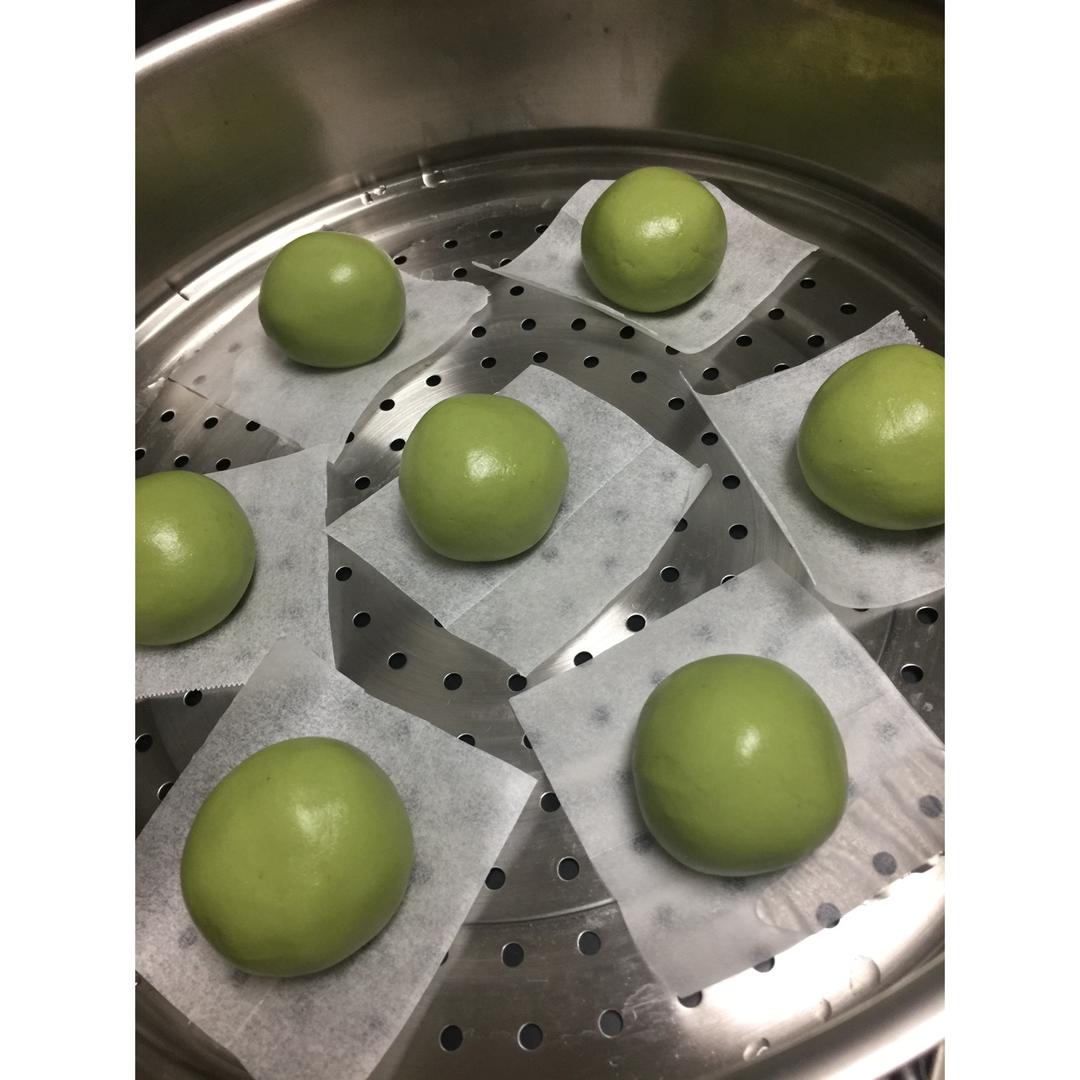 抹茶红豆青团&麦苗汁青团