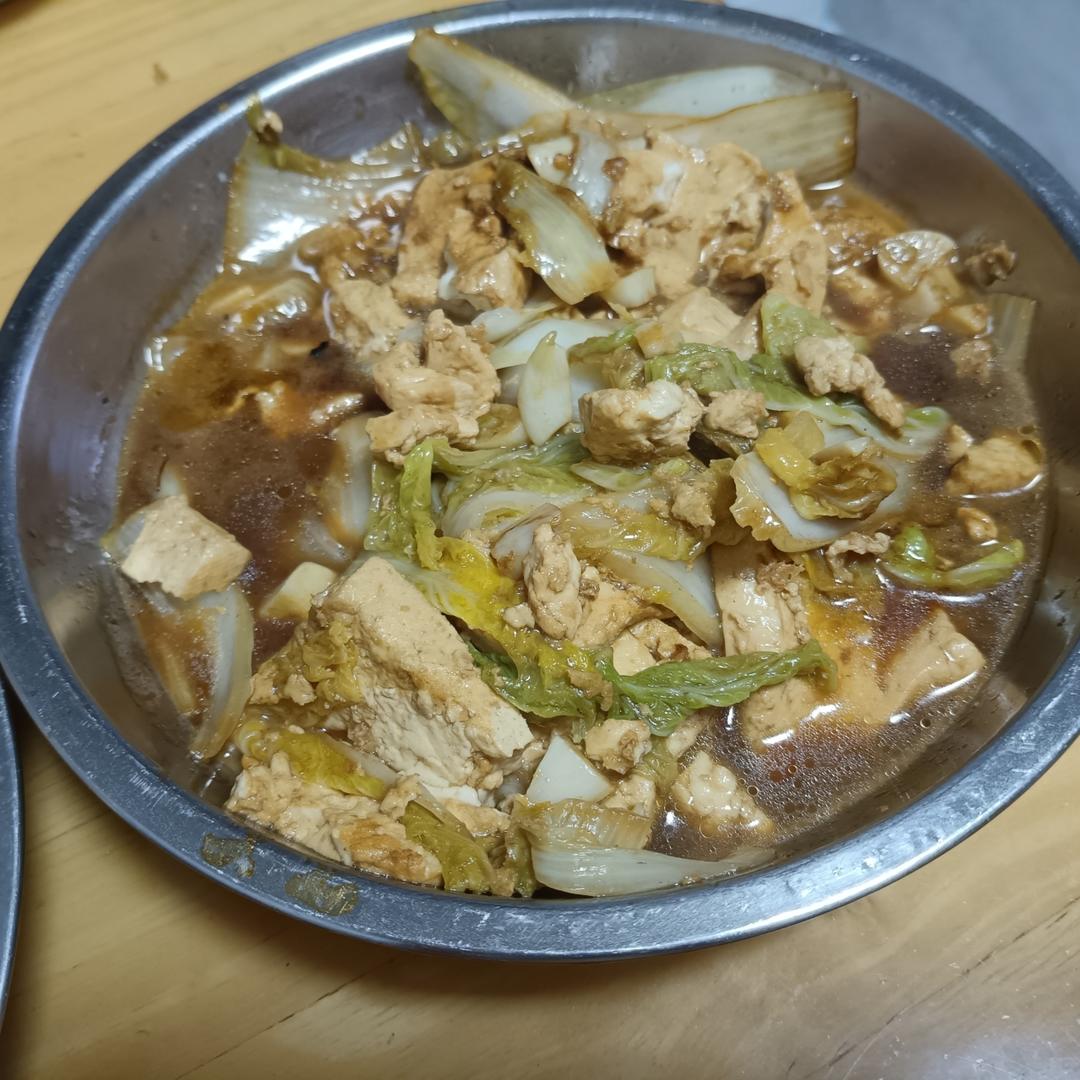超级鲜的老豆腐炒白菜