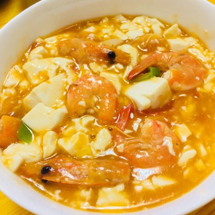鲜虾豆腐汤
