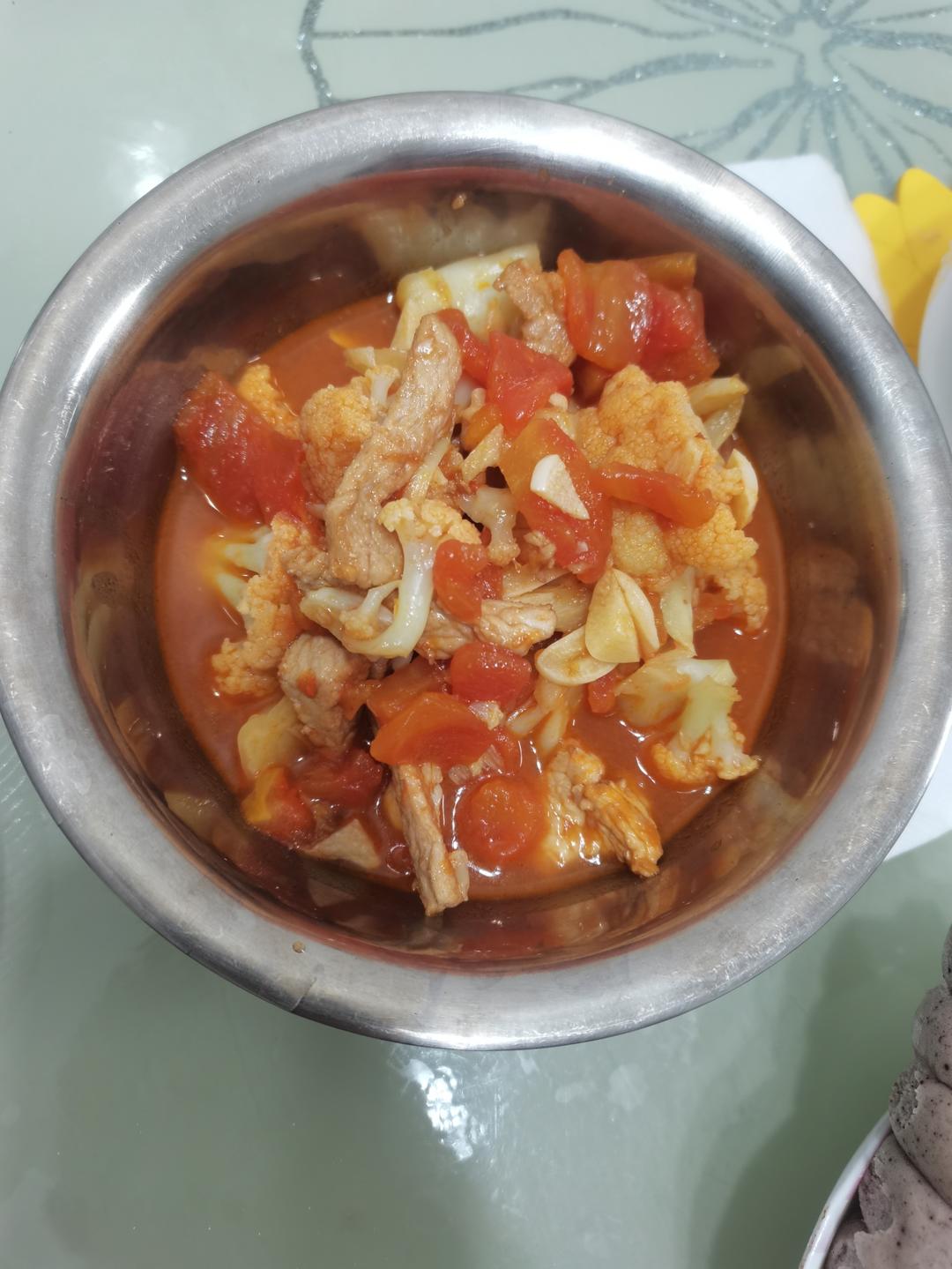 西红柿炒菜花（夏季开胃菜）