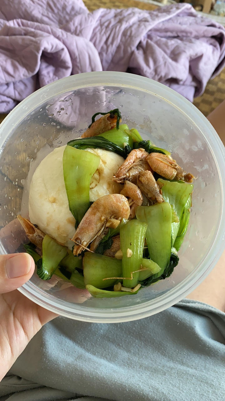 零基础快手菜蒜香蚝油油菜炒虾仁