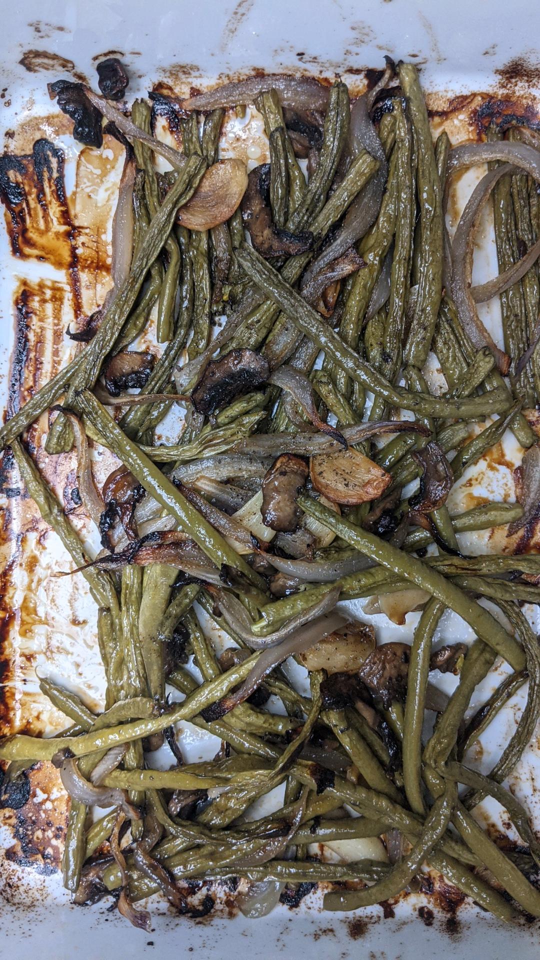 【健康三餐】香醋烤蘑菇豆角
