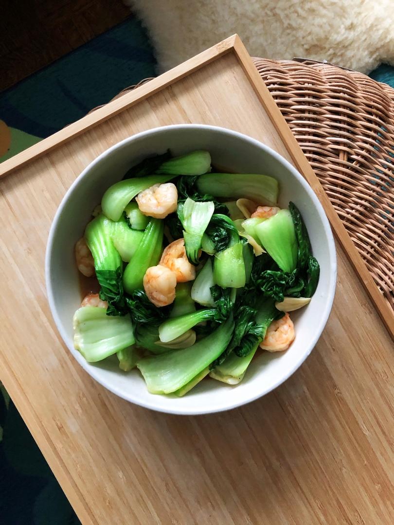 青菜炒虾仁
