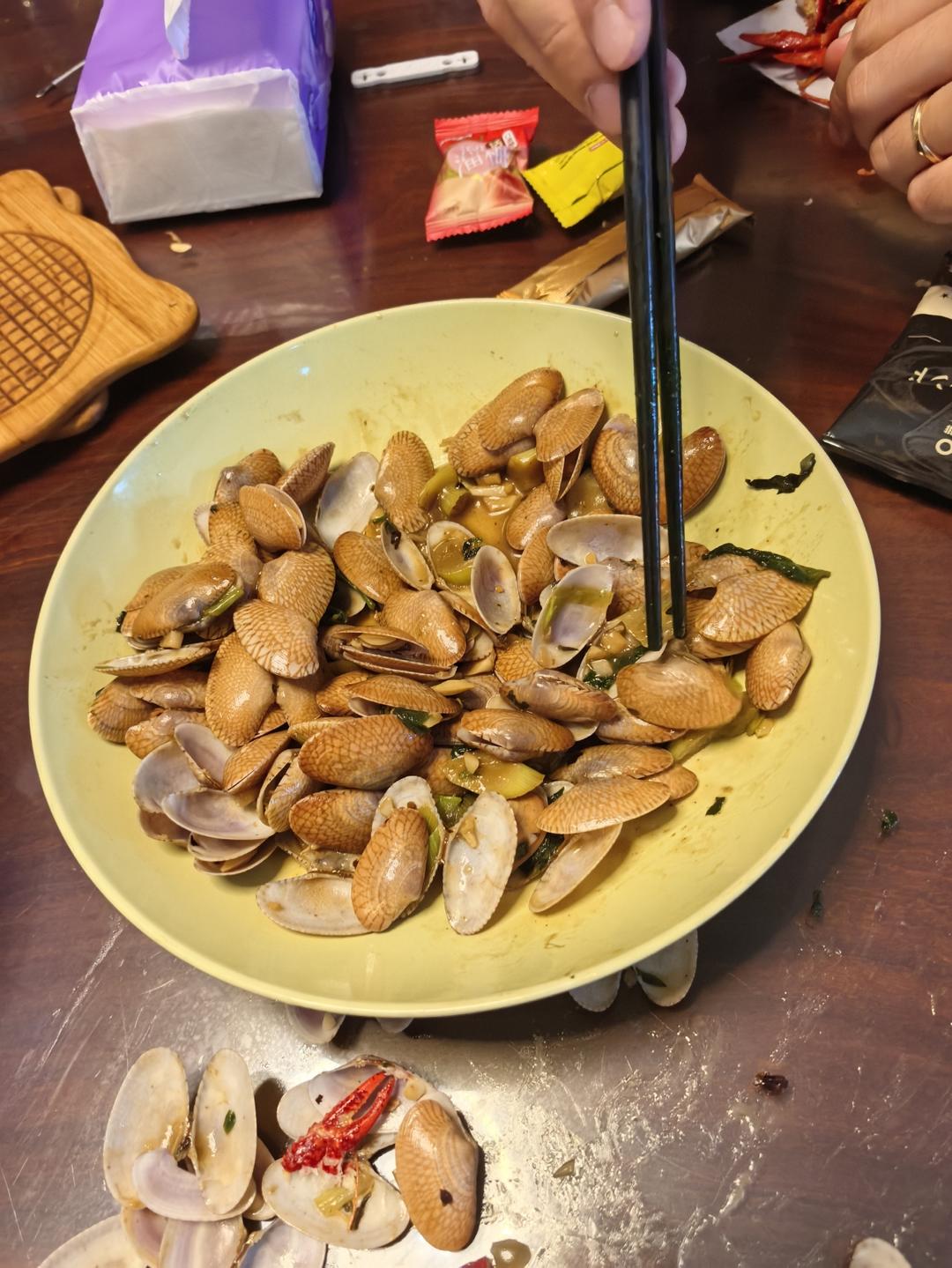 紫苏豉汁炒花甲