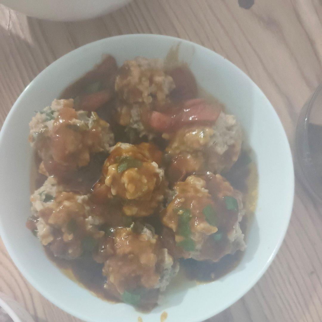 清蒸藕丁肉丸子