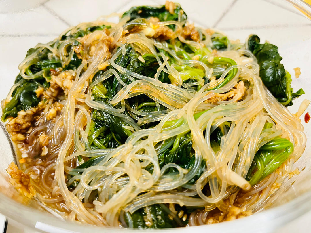5分钟搞定❗️好吃到停不下来｜凉拌菠菜粉