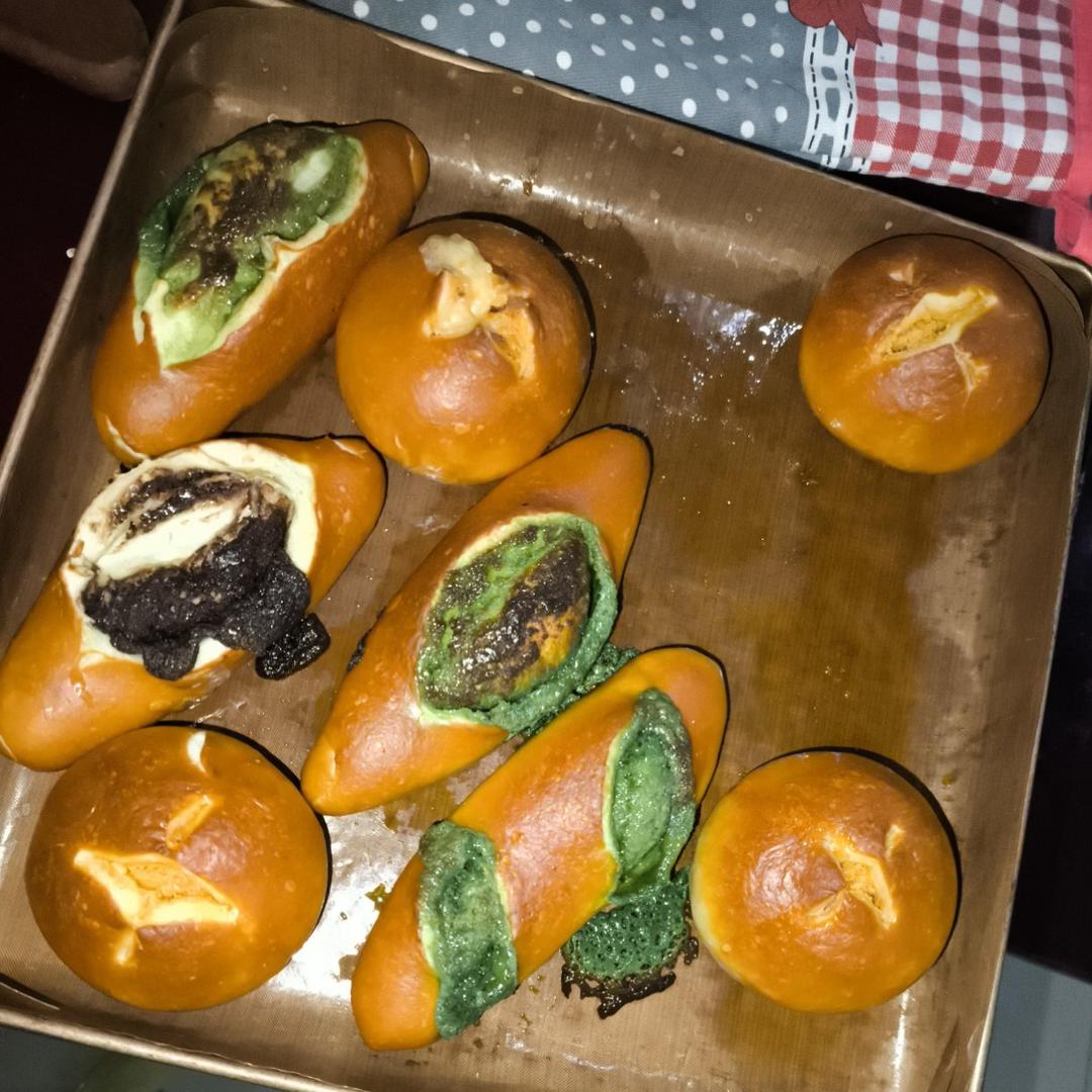 原味（抹茶）2款奶酥馅德式碱水面包｜一次搞定两种口味｜高颜值｜快手｜免手套膜｜免发酵