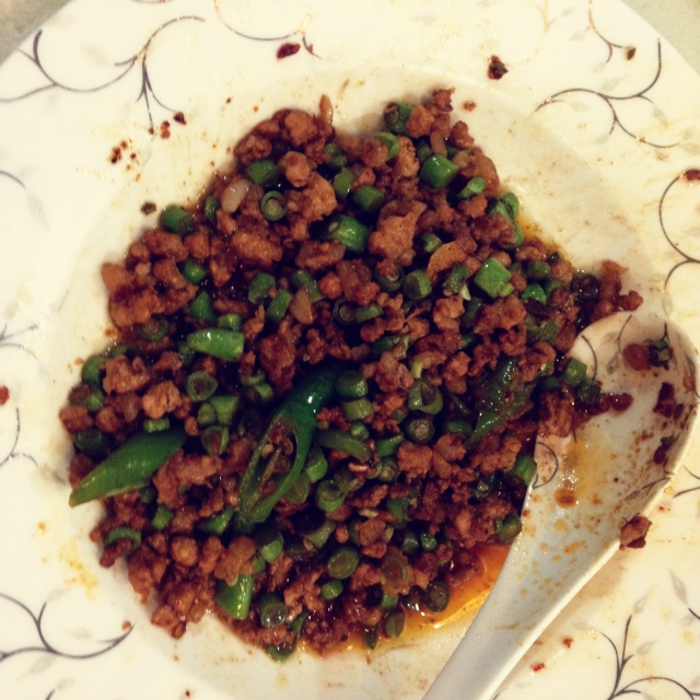 肉沫豆角下饭菜