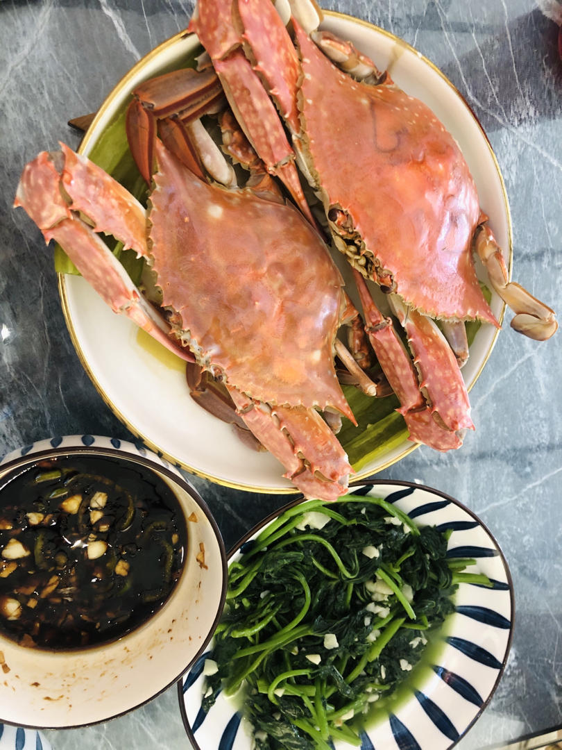肉末蒸梭子蟹