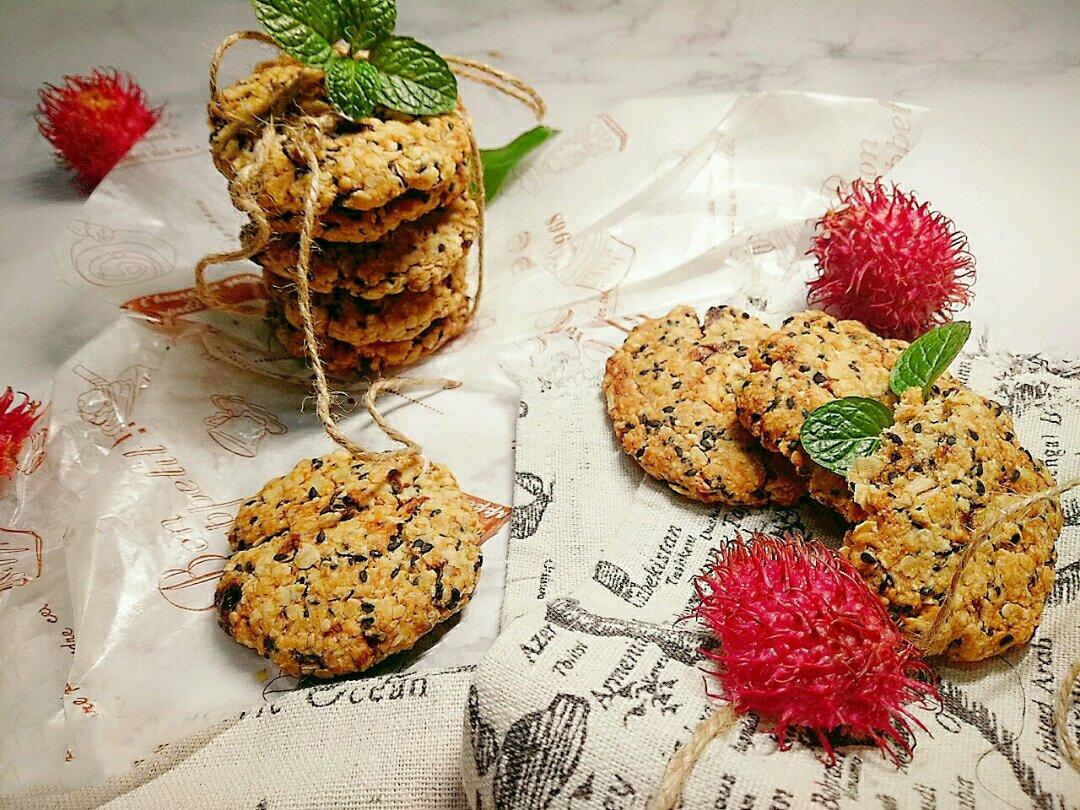 素食:有机燕麦芝麻大饼干