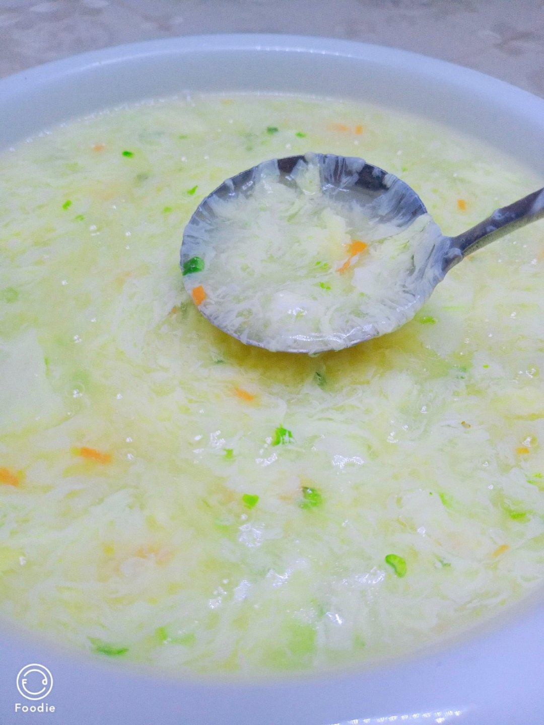 一碗漂亮又鲜嫩无比的基础蛋花汤