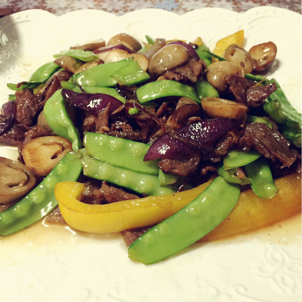 蒜香牛肉荷兰豆 Mongolian Beef