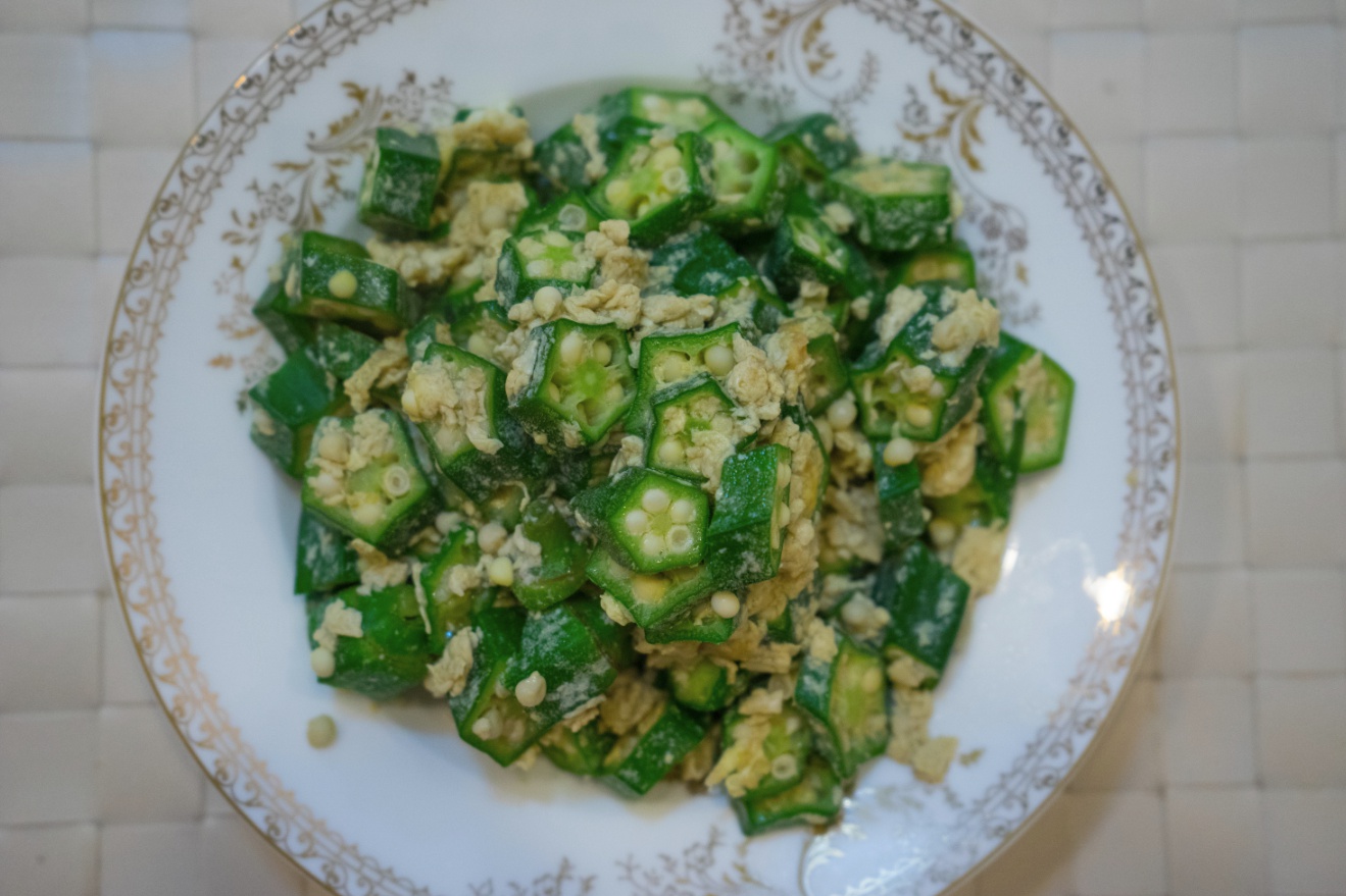 鸡蛋炒秋葵