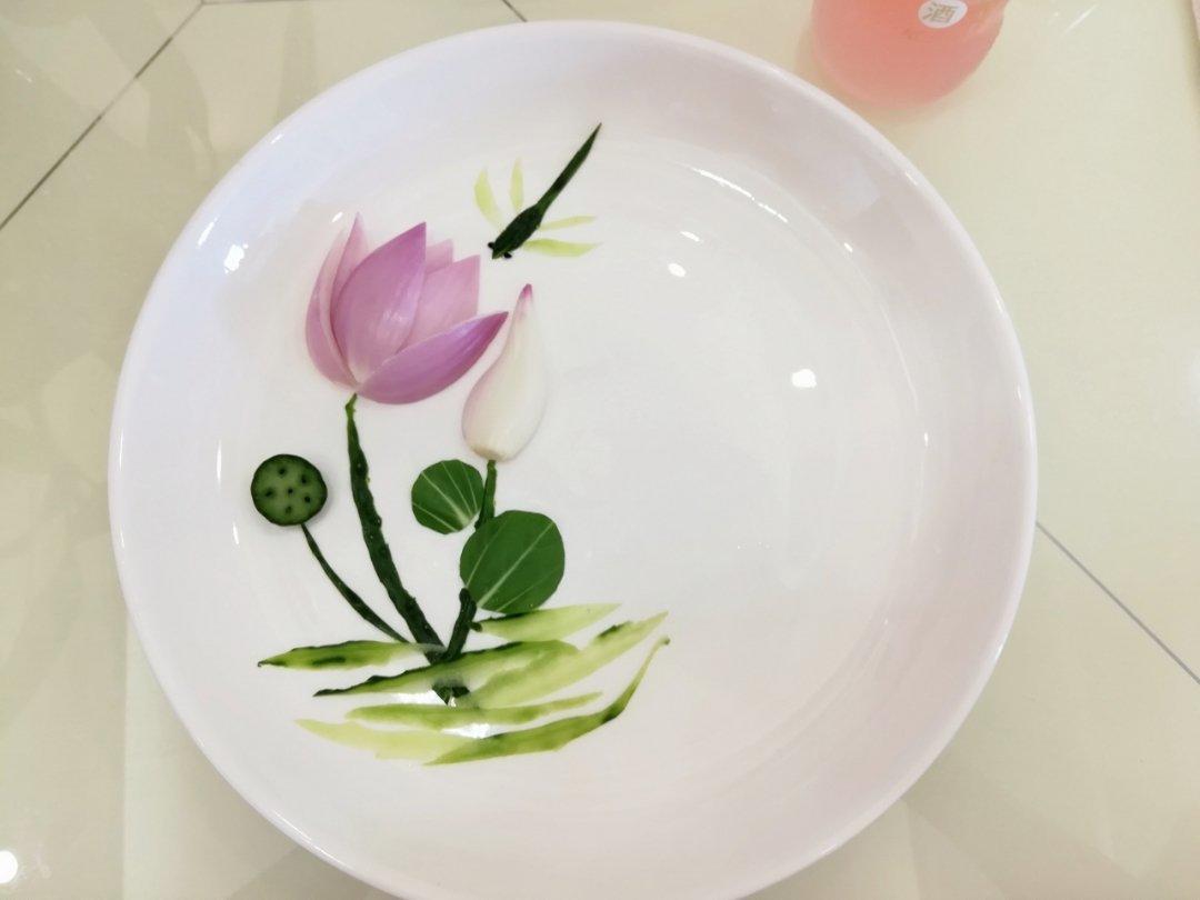 睿睿的的的妈妈做的简单美丽的盘饰(9)——冷拼·洋葱荷花