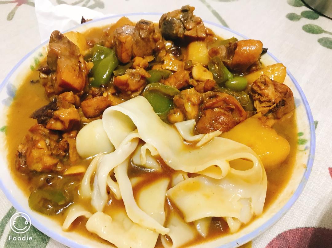 正宗新疆大盘鸡+裤带面
