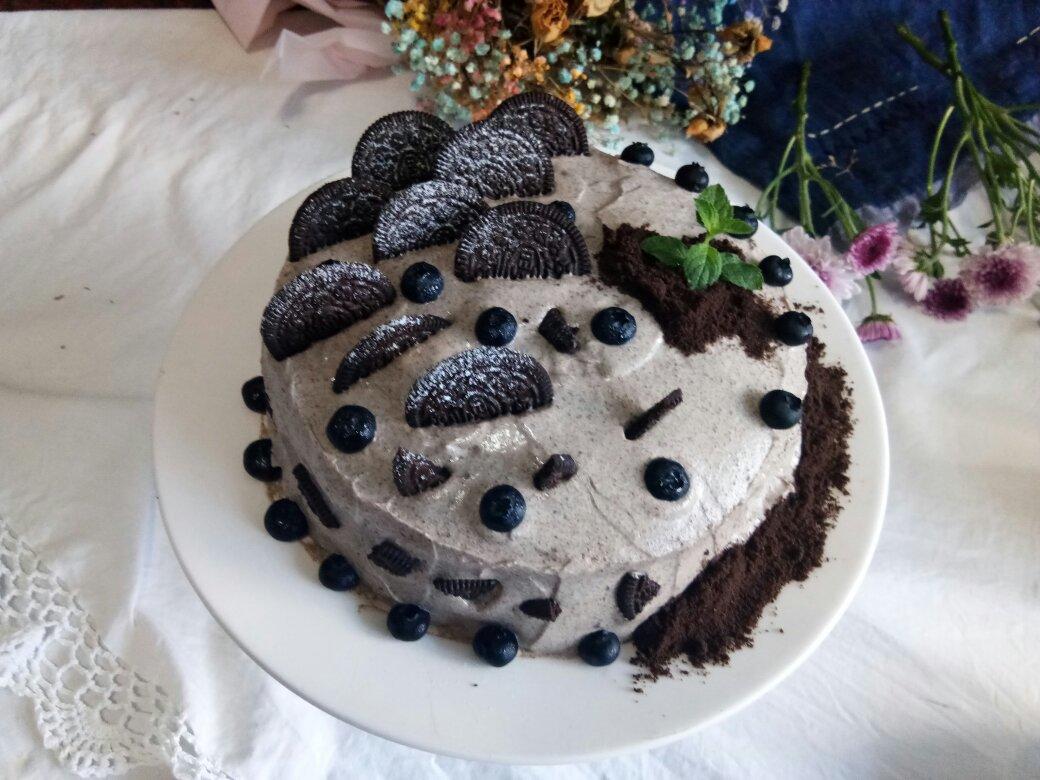 贝窝麻麻做的咸奶油奥利奥生日蛋糕