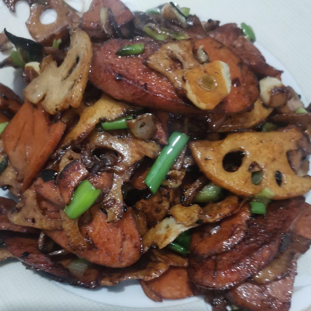 孜然藕片火腿肠