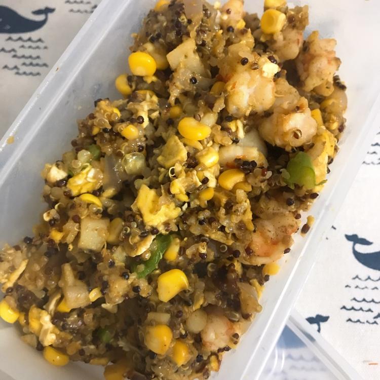 咖喱藜麦虾仁芝士饭