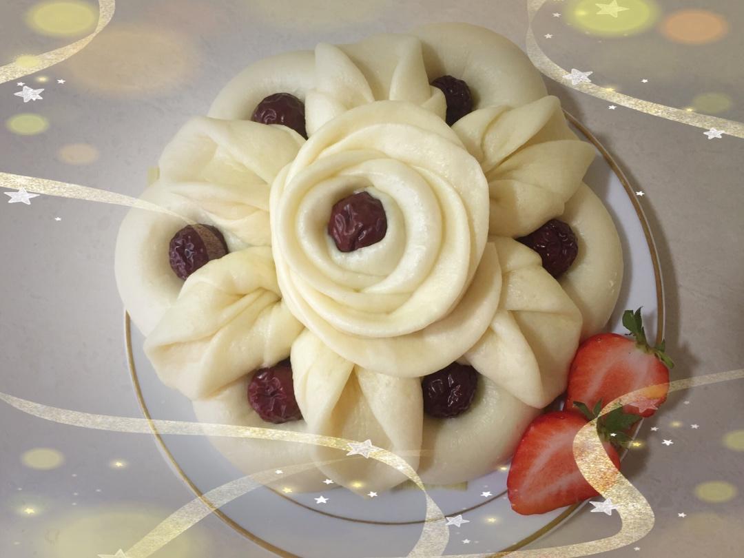 花样面食，花样馒头，【枣花馍】