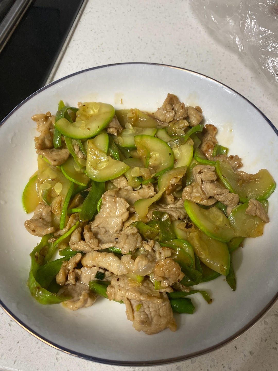 西葫芦炒肉片