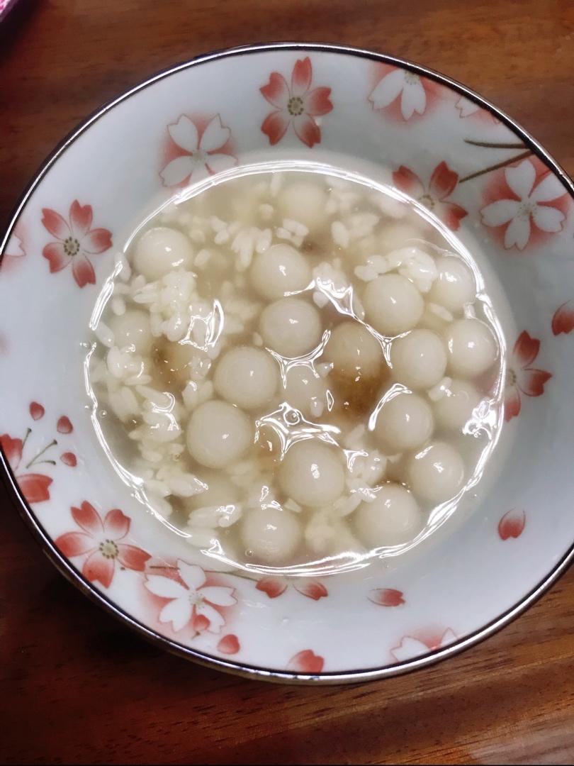 桂花酒酿圆子（附酒酿，小圆子做法）