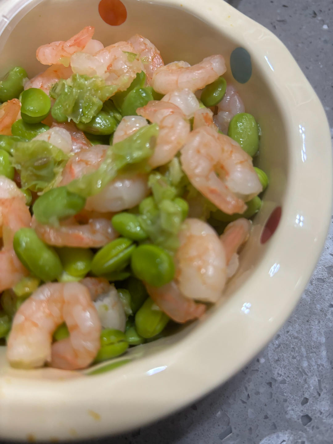 快手好吃の大酱青豆炒虾仁