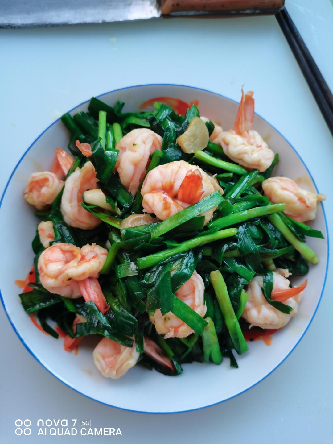 蚝油韭菜炒虾仁