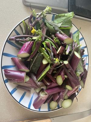 5分钟搞定的清炒紫苔菜的做法 步骤1