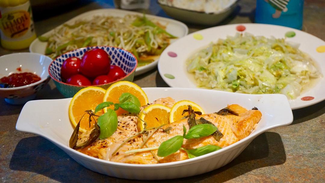青柠黑椒三文鱼 parchment paper wrapped bake salmon 烘焙纸包裹法