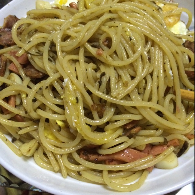 可能是最好吃系列--橄榄菜培根意面